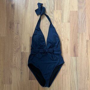 we wore what - navy blue brooklyn halter top swimsuit - women's size M
